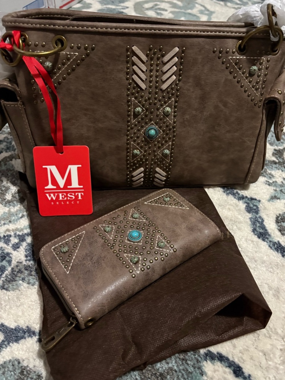 Montana West Brown Suede Shoulder Bag & Wallet Concealed Carry NWT